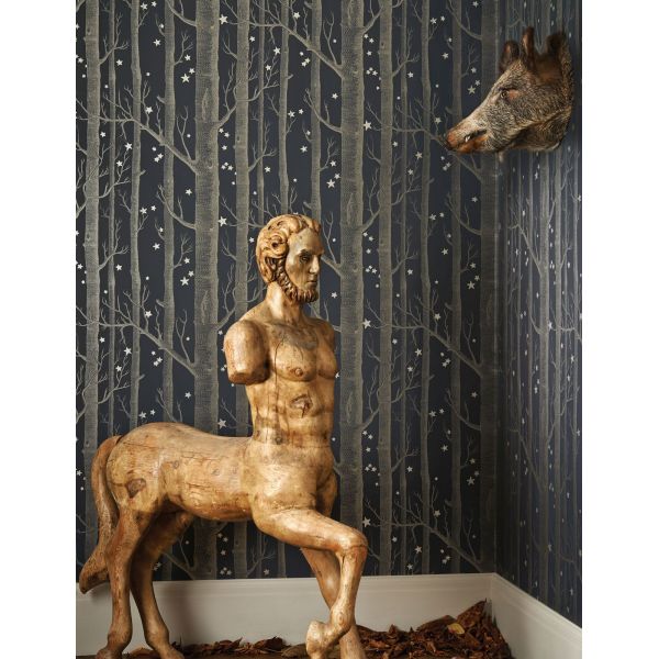 Papel pintado Woods & Pears gris pera oro