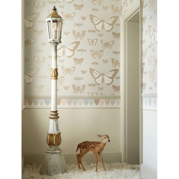 Papel pintado Woods & Pears gris pera oro