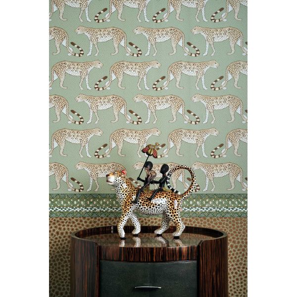 Papel pintado Paseo del Leopardo aqua