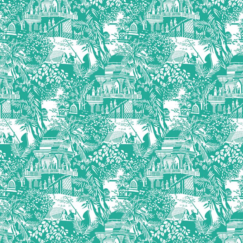 Papel pintado Olimpo Esmeralda de...