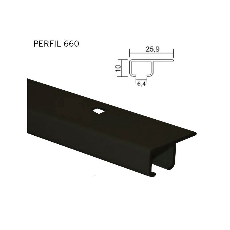 Riel para cortina 660 negro, a...