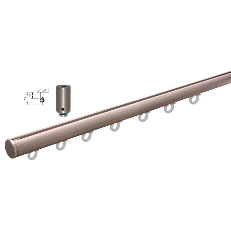 20mm Riel para cortina níquel mate,...