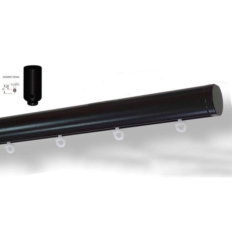 20mm Riel para cortina negro con...